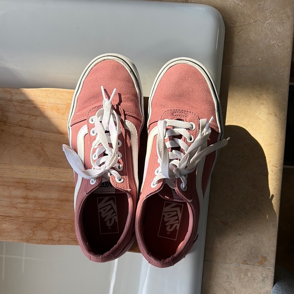 Vans Rose and White Casual Sneakers